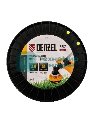Леска для триммера Denzel витой квадрат, 2,0мм х 357м, на DIN катушке FLEX CORD
