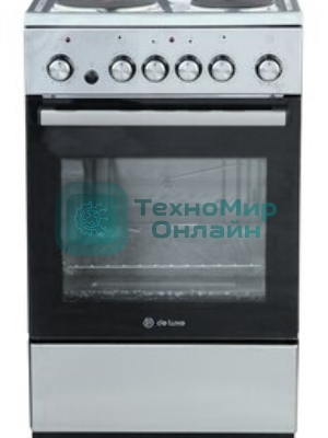 Плита электрическая De Luxe 5004.16э 010 серебристый, конфорок 4 шт, духовка 46 л, гриль, 50 см x 85 см x 50 см