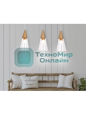 Светильник подвесной TR3669/3 BS/CL латунь/прозрачный E14/3 max 40W 590*120*850