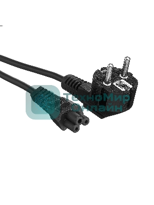 Кабель питания ноутбуков ExeGate Power PC5-7,5P (Евровилка Schuko->С5) VDE-250V-3*0.5-CU, 6A, 0.75м