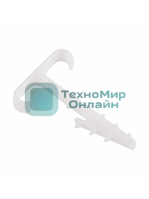 Дюбель-хомут нейлоновый Т-образный Rexant для двух плоских кабелей, 2x12 мм, белый (КФ), упаковка 100 шт.