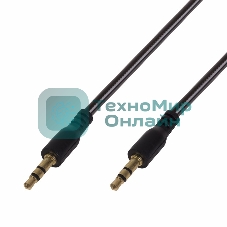 Аудиокабель AUX Rexant 3.5 мм гелевый 1 м черный