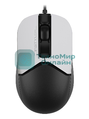Мышь проводная A4Tech Fstyler FM12S белый/черный, 1200 dpi, USB, кнопки - 3