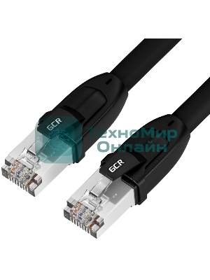 Патч-корд GCR PROF кат.8 ethernet 30.0m F/FTP, RJ45, CU, 26 AWG, литой, прямой, черный, экранированные коннекторы, GCR-52354