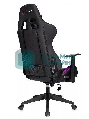 Кресло ZOMBIE GAME RGB черный, экокожа, 120 кг, подголовник, механизм качания