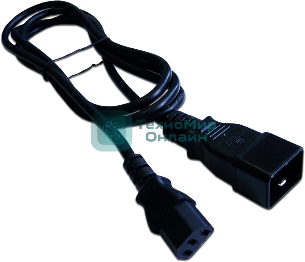 Шнур питания LANMASTER С13-C20, 3х0.75, 220В, 10А, черный, 5 м.