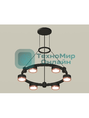 Светильник Ambrella light XR92051103/6 SBK/PPG черный песок/золото розовое полированное GX53 (A9205, C9232, N8126)