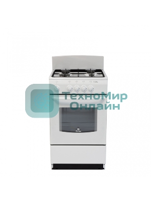 Плита газовая De Luxe 5040.38Г (Щ) белый, конфорок 4 шт, духовка 43 л, 50 см x 85 см x 50 см