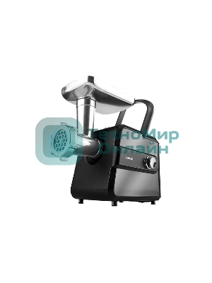 Мясорубка электрическая Centek CT-1623 серый, 2200 Вт, 2.2 кг/мин, реверс, защита от перегрузки, металлический лоток, насадки - 4