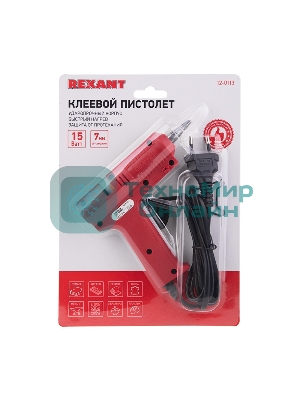 Клеевой пистолет Rexant 15 Вт 7 мм малый (блистер)