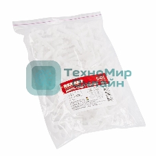 Дюбель-хомут нейлоновый Т-образный Rexant для двух плоских кабелей, 2x12 мм, белый (КФ), упаковка 100 шт.