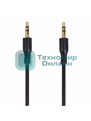 Аудиокабель AUX Rexant 3.5 мм гелевый 1 м черный