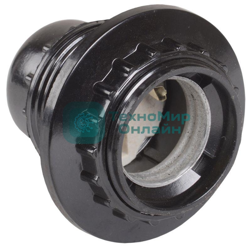 Патрон электрич. E27 Пкб27-04-К11 с кольцом карболит. черный (с этикет.) IEK EPK11-04-01-K01