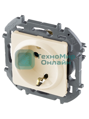 Розетка 2К+З немецкий стандарт 16А 250 В слоновая кость