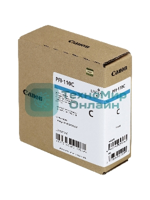 Картридж струйный Canon PFI-110 C 2365C001 голубой (160мл) для Canon TX-2000/TX-3000/TX-4000