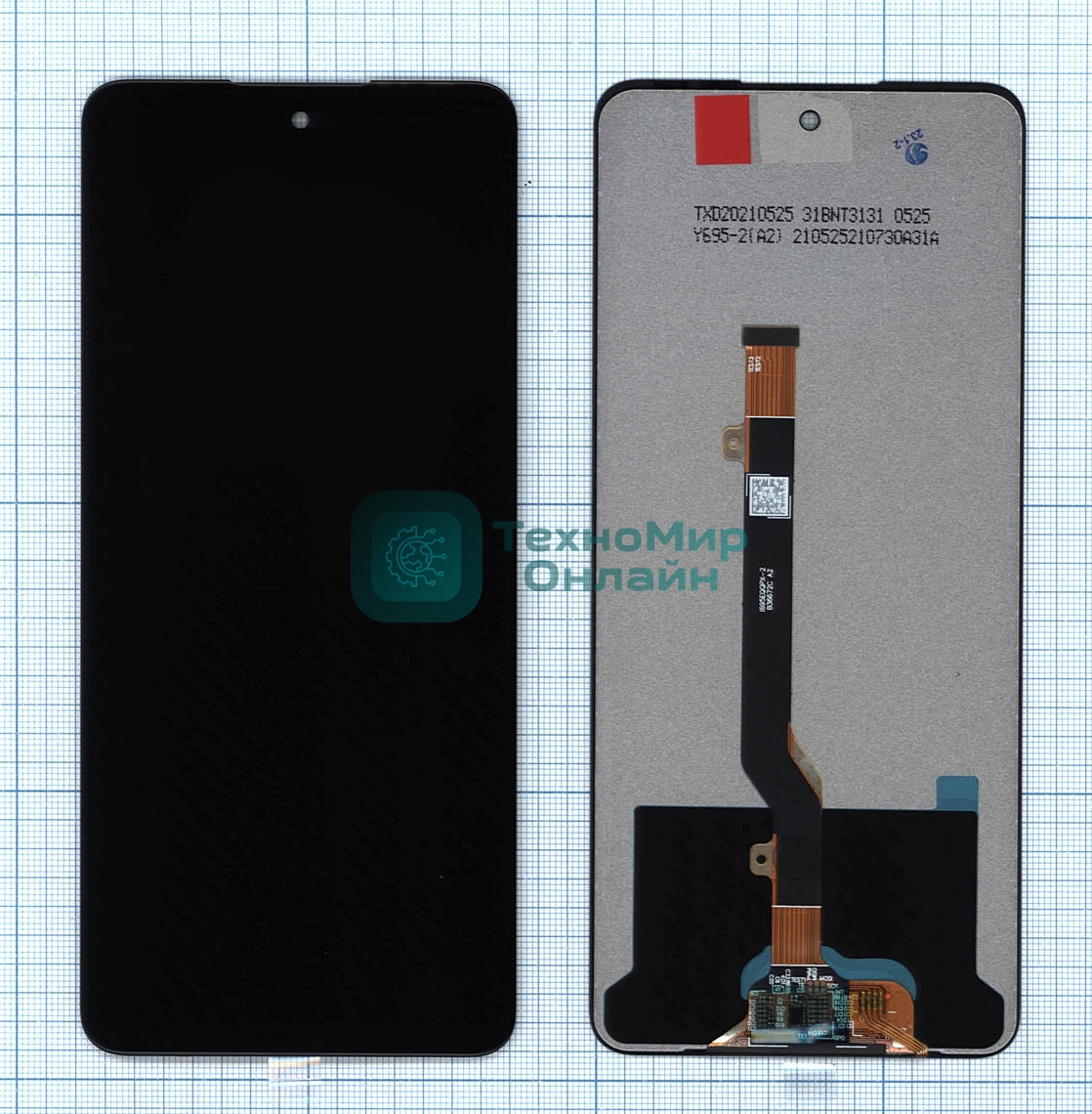Дисплей для Tecno Pova 2, Infinix Note 10 NFC черный