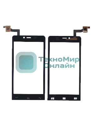 Сенсорное стекло (тачскрин) для Micromax Q370, черное