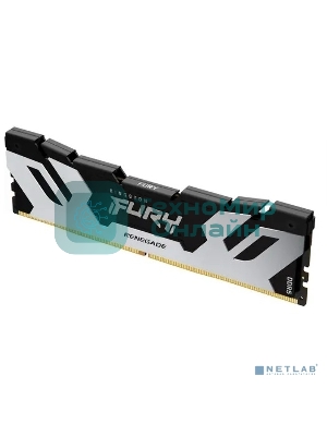 Оперативная память Kingston Fury Renegade, DDR5, 16Gb (1x16Gb), 6400MHz, CL32, DIMM, с радиатором, серебристый/черный