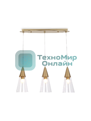 Светильник подвесной TR3669/3 BS/CL латунь/прозрачный E14/3 max 40W 590*120*850
