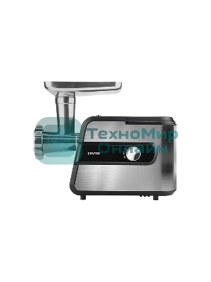 Мясорубка электрическая Centek CT-1623 серый, 2200 Вт, 2.2 кг/мин, реверс, защита от перегрузки, металлический лоток, насадки - 4