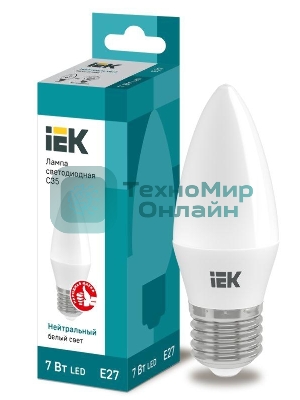 Лампа светодиодная IEK LLE-C35-7-230-40-E27 ECO C35 свеча 7Вт 230В 4000К E27