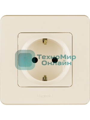 Розетка 2К+З немецкий стандарт 16А 250 В слоновая кость