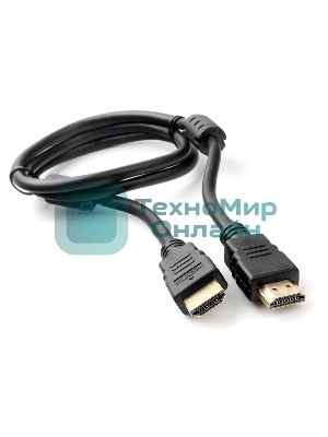 Кабель HDMI Cablexpert CCF2-HDMI4-1M, 19M/19M, v2.0, медь, позол.разъемы, экран, 2 фер.кольца, 1м, черный, пакет