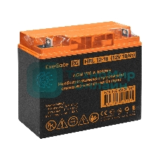 Аккумуляторная батарея ExeGate EX285662RUS HRL 12-18 (12V 18Ah, клеммы F3 (болт М5 с гайкой))