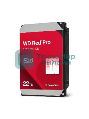Жесткий диск Western Digital 22Tb 7200 RPM, SATA 6 Gb/s, CMR, 512 MB Cache, 3.5