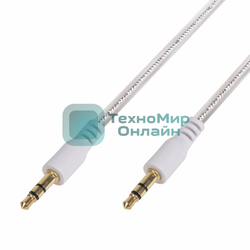 Аудиокабель AUX Rexant 3.5 мм гелевый 1 м белый