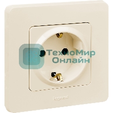 Розетка 2К+З немецкий стандарт 16А 250 В слоновая кость