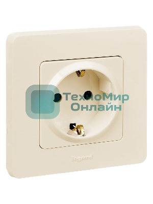 Розетка 2К+З немецкий стандарт 16А 250 В слоновая кость