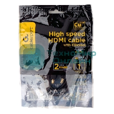 Кабель HDMI Cablexpert CCF2-HDMI4-1M, 19M/19M, v2.0, медь, позол.разъемы, экран, 2 фер.кольца, 1м, черный, пакет