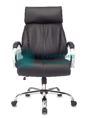 Кресло руководителя Бюрократ T-9904NSL Leather Venge Black черный, искусственная кожа, крестовина металл хром