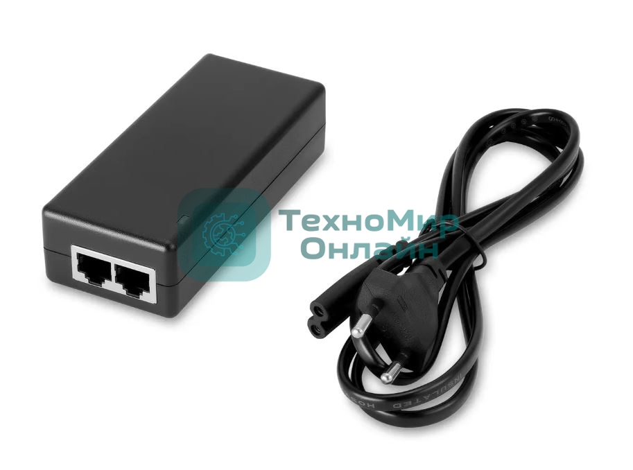 PoE-инжектор Gigabit Ethernet на 1 порт, мощностью до 30W. Совместим с оборудованием PoE IEEE 802.3af/at. Мощность PoE на порт - до 30W. Напряжение PoE - 48V(конт. 4,5(+), 7,8(-)). Порты: вх. - 1 x RJ45(10/100/1000 Base-T), вых. 1 x RJ45(10/100/1000 Base-T, PoE 48V). Питание: AC100-240V. Размеры (ШхВхГ): 50x30x105мм. Рабочая температура : -10...+55 гр. С.