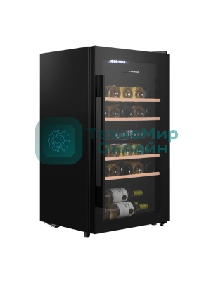 Винный шкаф Maunfeld MFWC-85D28 черный, 80 л, 2 отсека, 28 бут., класс G