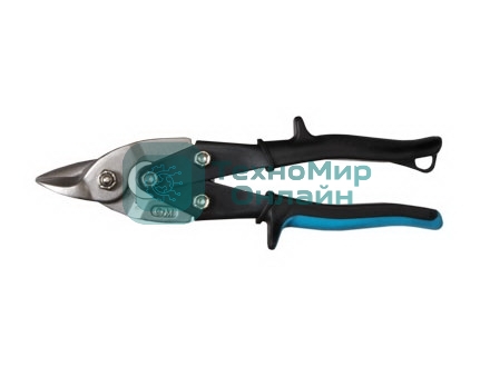 Ножницы по металлу Gross 78327 PIRANHA 230 мм, прямой усиленный рез, рычажный механизм, двухкомп рук