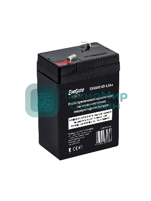 Батарея для ИБП ExeGate EP234535RUS DT 6045/EXG645 (6V 4.5Ah) клеммы F1