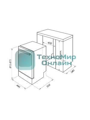 Встраиваемая посудомоечная машина Maunfeld MLP-08IM, черный, 44.8 см, 10 компл., 47 дБ, класс A++
