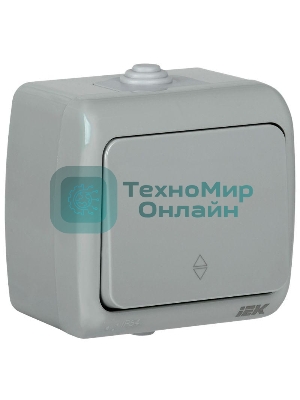 Выключатель проходной 1-кл. 1п ОП Aquatic 10А IP54 ВС-20-1-2-А сер. IEK EVA12-K03-10-54