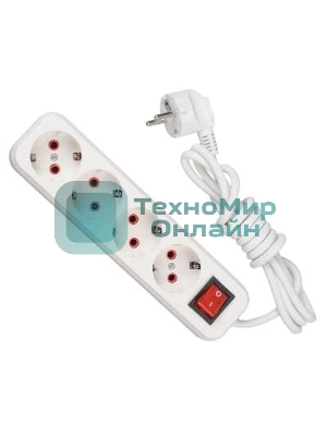 Удлинитель LEZARD 720-0403-402с/з 4 входа 3 м с выключателем серии LILA