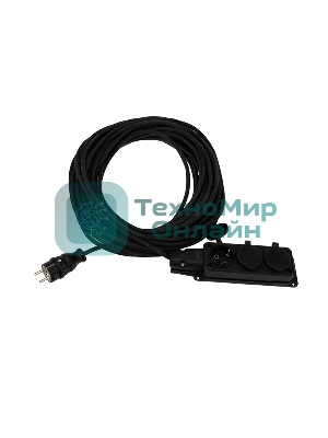 Удлинитель-шнур Rexant КГ 3х1.5, 20 м, 3 гнезда, морозостойкий, с/з, 16 А, 3500 Вт, IP44 (Сделано в России)