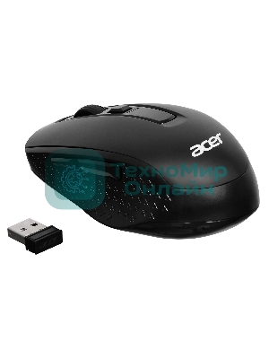 Мышь беспроводная Acer OMR060 черный, 1600 dpi, радиоканал, USB, кнопки - 6