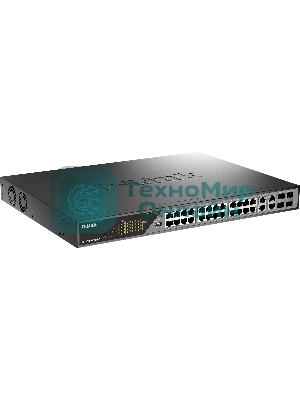 Коммутатор сетевой Smart L2 Surveillance Switch 24х1000Base-T PoE (8 PoE ports 802.3bt 90W), 4xCombo 1000Base-T PoE/SFP, PoE Budget 518W, Long-range PoE up to 250m