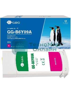 Картридж струйный G&G GG-B6Y09A 771C пурпурный (775 мл) для HP DesignJet Z6200