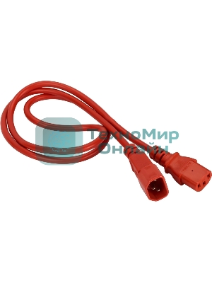 Шнур питания Lanmaster C13-C14, 3х0.75, 220В, 10А, красный, 5 метров