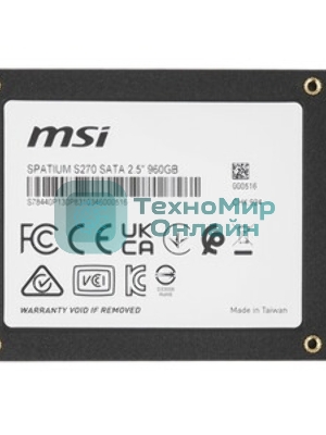 Накопитель SSD MSI SPATIUM S270, 960Gb, 2.5