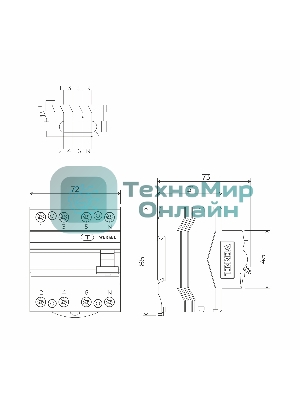 Устройство защитного отключения Werkel 3P+N 40 A 30 mА  АС  6 kА W914P406