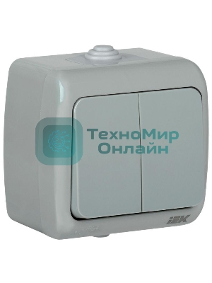 Выключатель 2-кл. 1п ОП Aquatic 10А IP54 ВС-20-2-0-А сер. IEK EVA20-K03-10-54