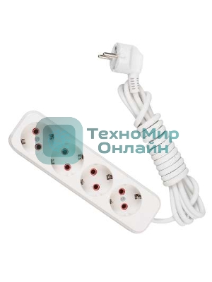 Удлинитель 4х3 м с заземл. 16А IP20 Lezard 720-0403-401